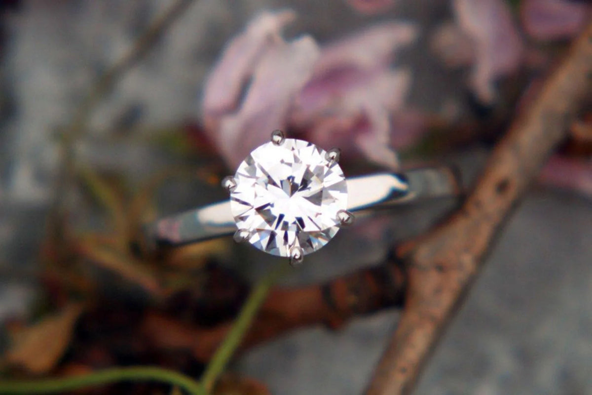 18K White Gold Solitaire Engagement Ring L39972