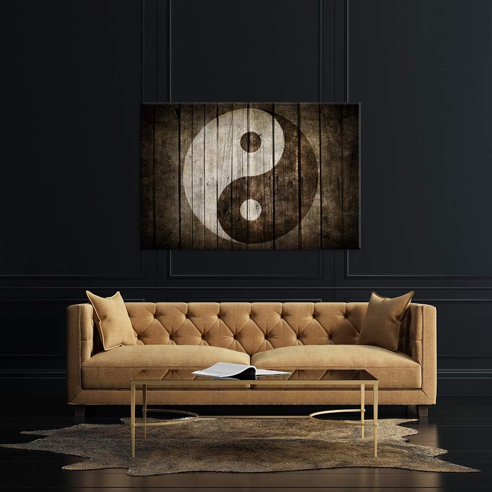 Black and White Yin Yang Symbol Canvas Print 24x36 R7690