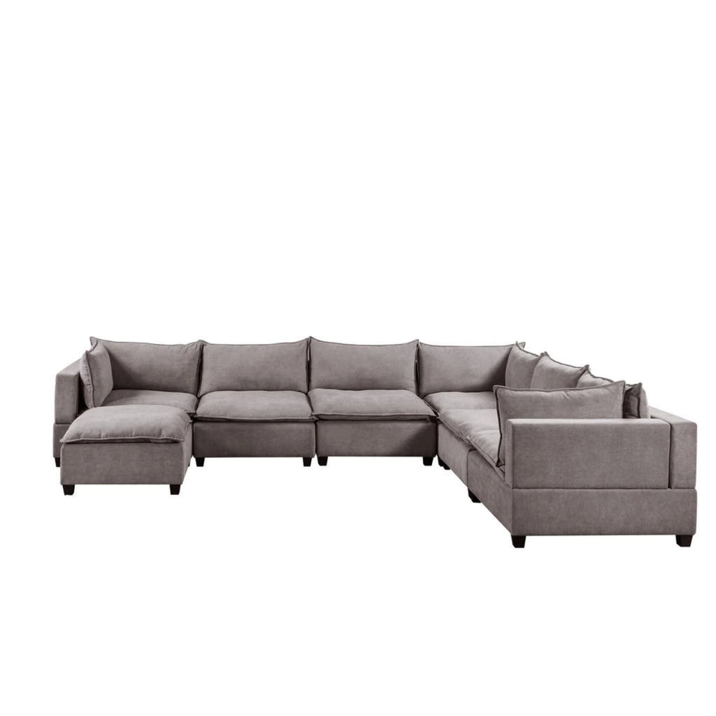 Light Gray 7-Piece Modular Sectional Sofa Chaise J32761