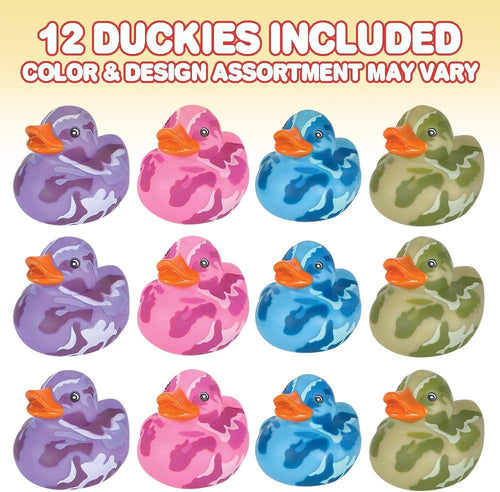 2 Inch Camouflage Rubber Duckies, Pack of 12 K376