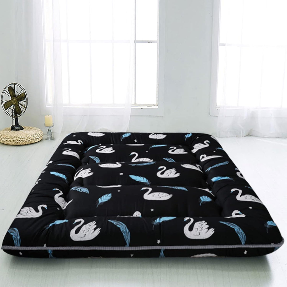 Black Moon and Star Twin Size Folding Futon Mattress L413773