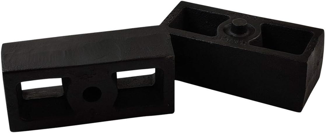 2 Rear Suspension Lift Solid Cast Iron Blocks with Extra Long 10 Square Leaf Spring Axle U Bolts D20806