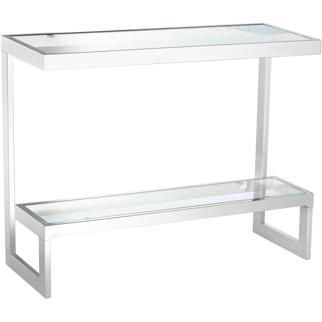 Chrome Glass Shelf Console Table H22263