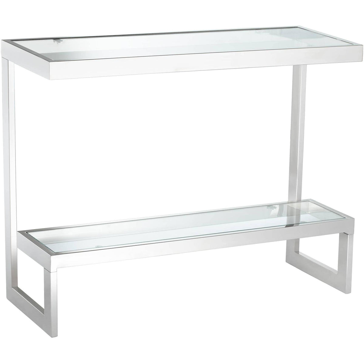 Chrome Glass Shelf Console Table H22263