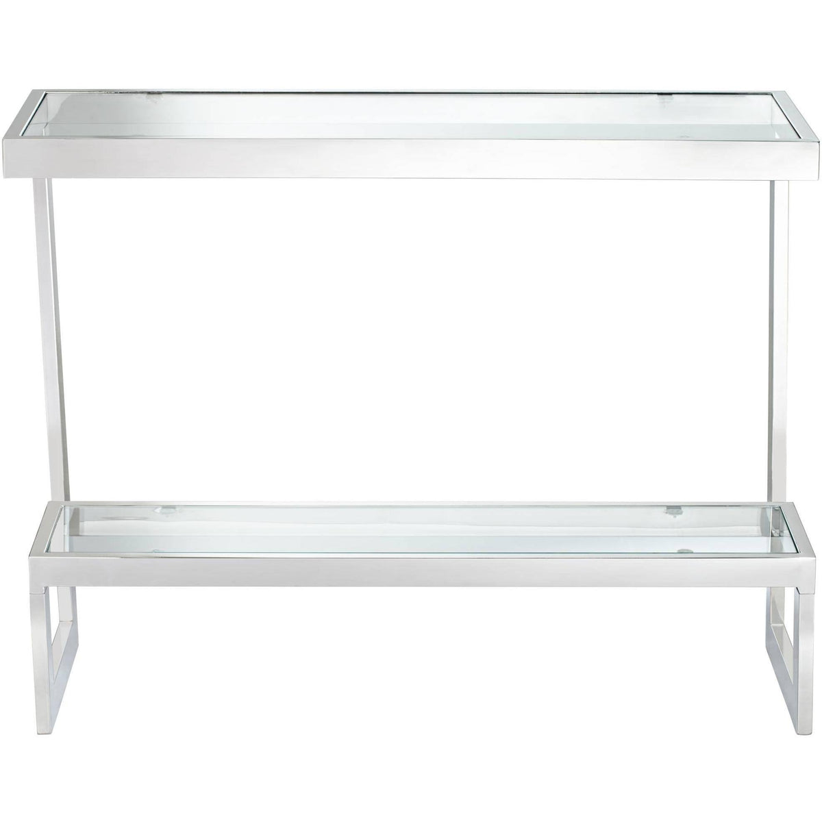 Chrome Glass Shelf Console Table H22263