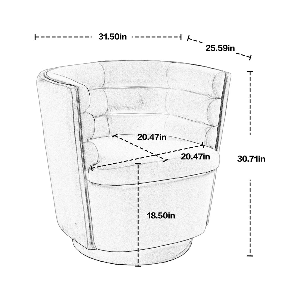 Swivel Barrel Chair with Storage J718