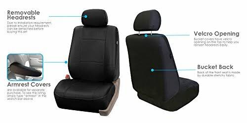 Black Faux Leather Full Set Seat Covers L79257