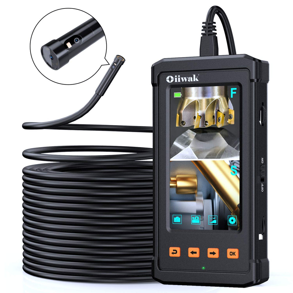 50FT Dual-Screen Borescope Camera with Light IP68 Waterproof V523833