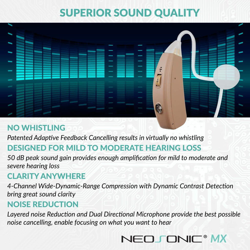 Rechargeable Hearing Aids with Dual Microphone Noise Cancelling A2639