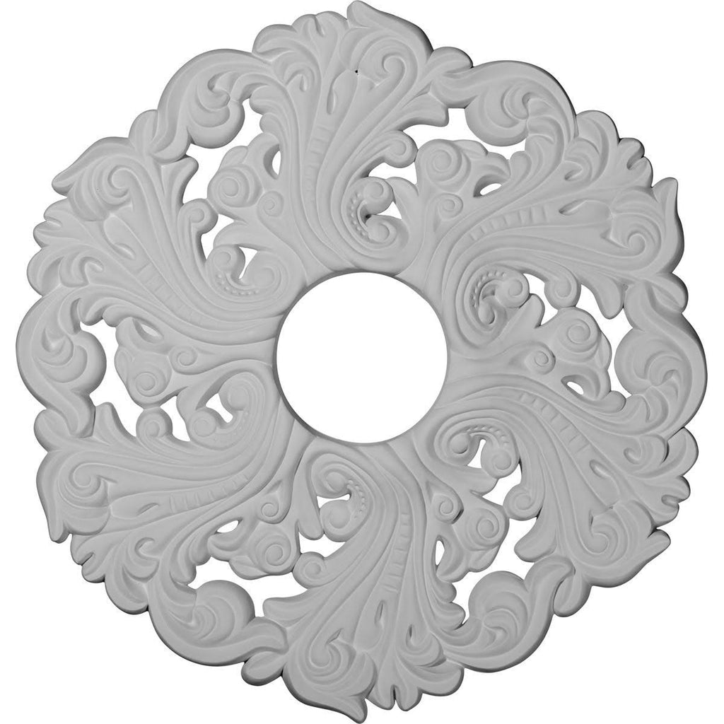19 5/8 inchod x 4 3/4 inchid x 1 3/4 inchp Hand-Painted Black Ceiling Medallion O237