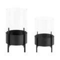 Metal Candle Holder Set - 2 Piece (Black) F836204