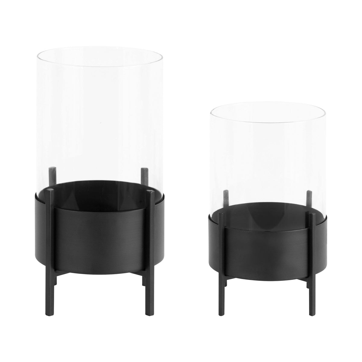 Metal Candle Holder Set - 2 Piece (Black) F836204