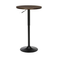 Industrial Modern Pub Table, Height Adjustable, Black/Walnut M479770