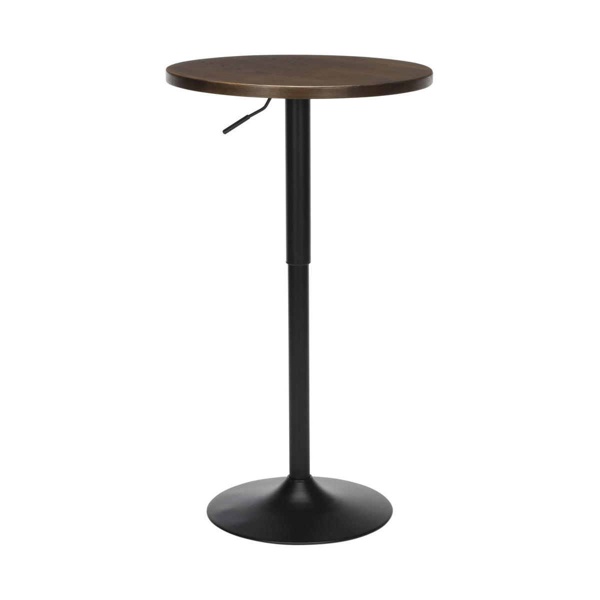 Industrial Modern Pub Table, Height Adjustable, Black/Walnut M479770