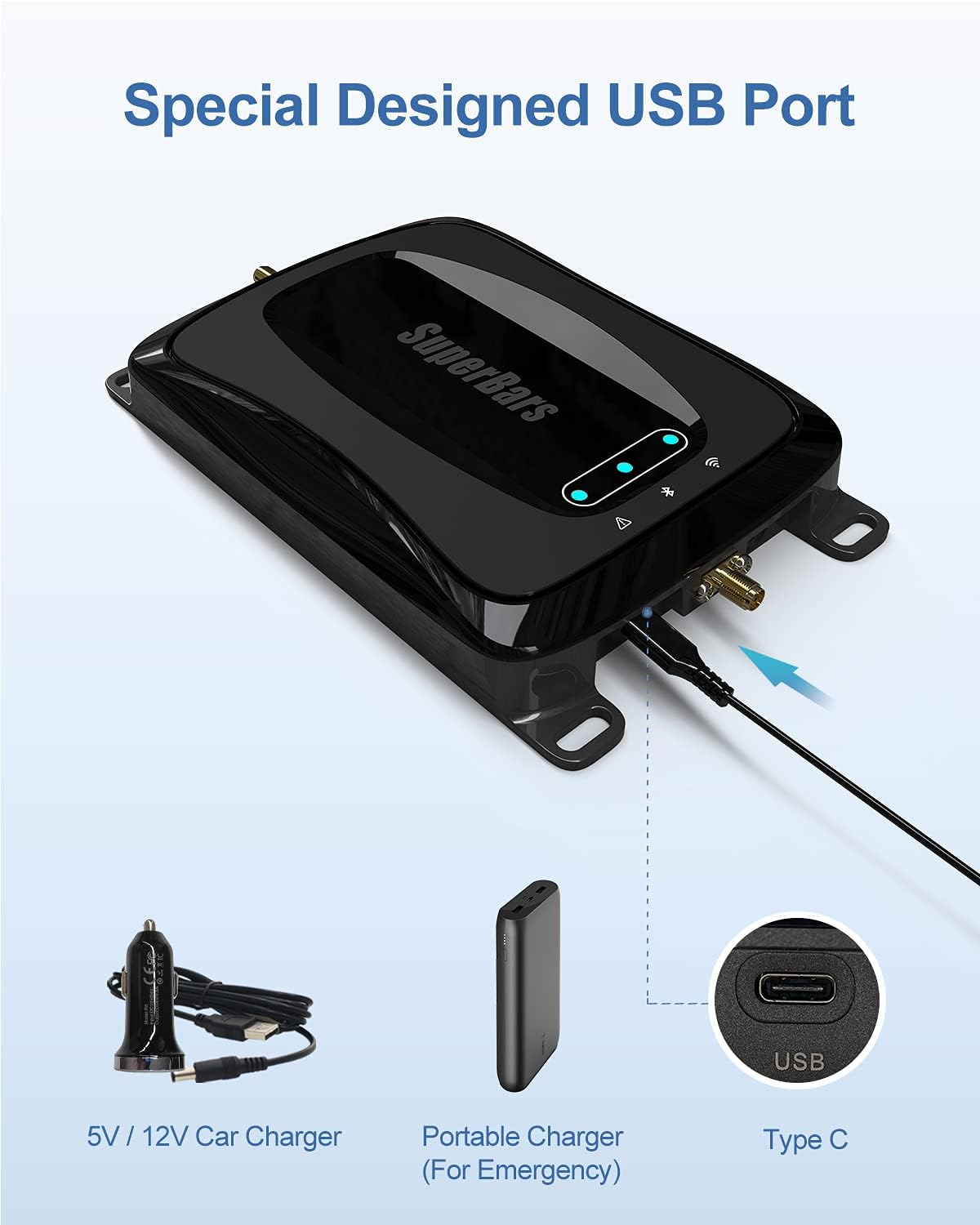 RV Cell Phone Booster and Signal Amplifier with Bendable Antenna Q330169
