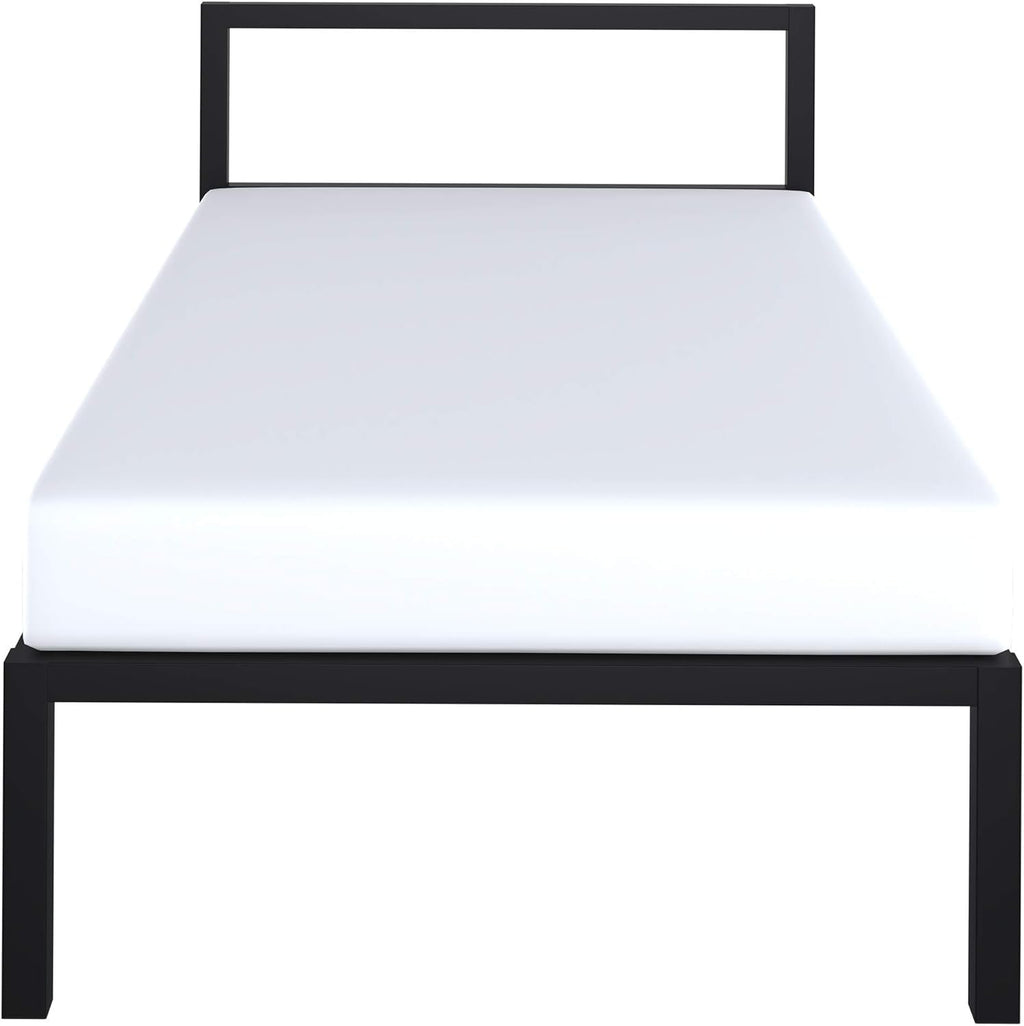 Black Twin Size Metal Bed Frame with Headboard F927