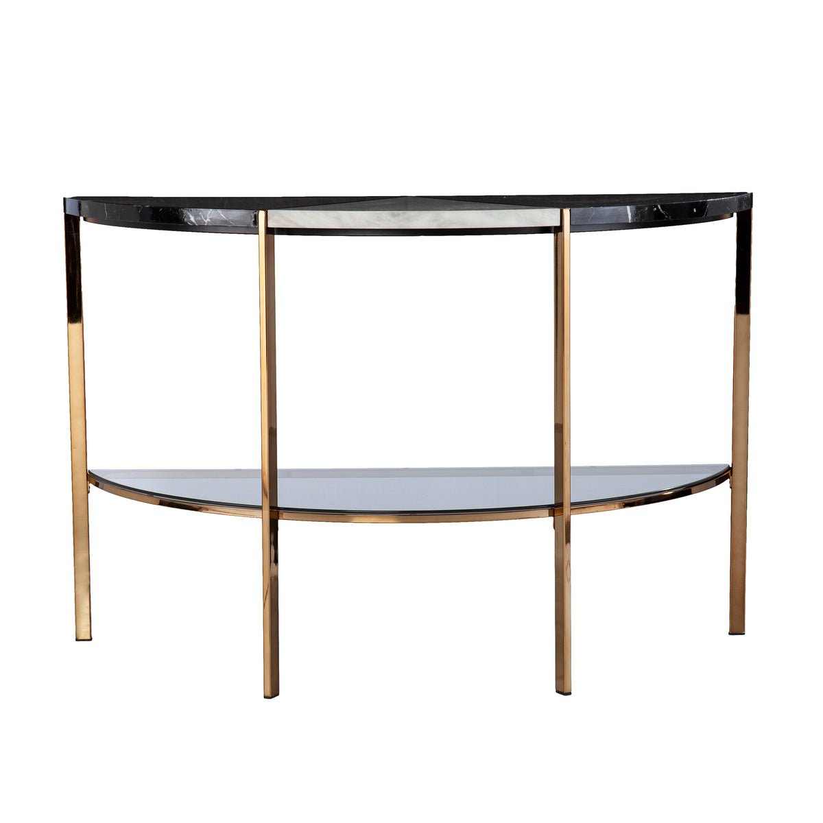 Half Moon Faux Marble Console Table K3197