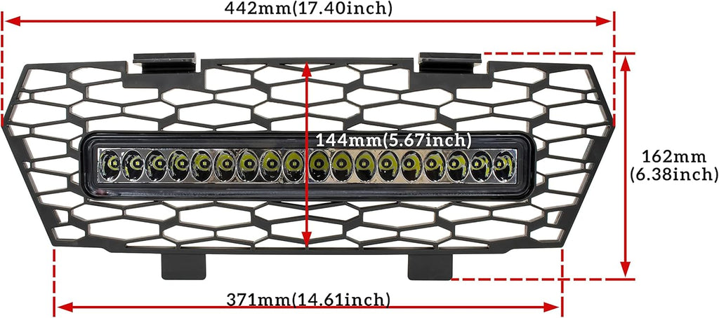 Mesh Grille with LED Light Bar for Polaris General 4 1000 R63904