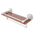 Matte White Ironwood Shelf with Gallery Rail and Towel Bar D42523
