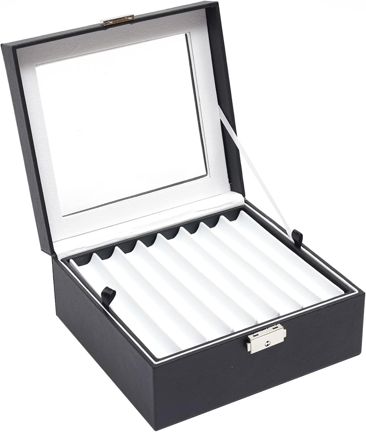 16 Slots Leather Pen Display Box Pen Collector Case with Transparent Window Pack of 2 M13509