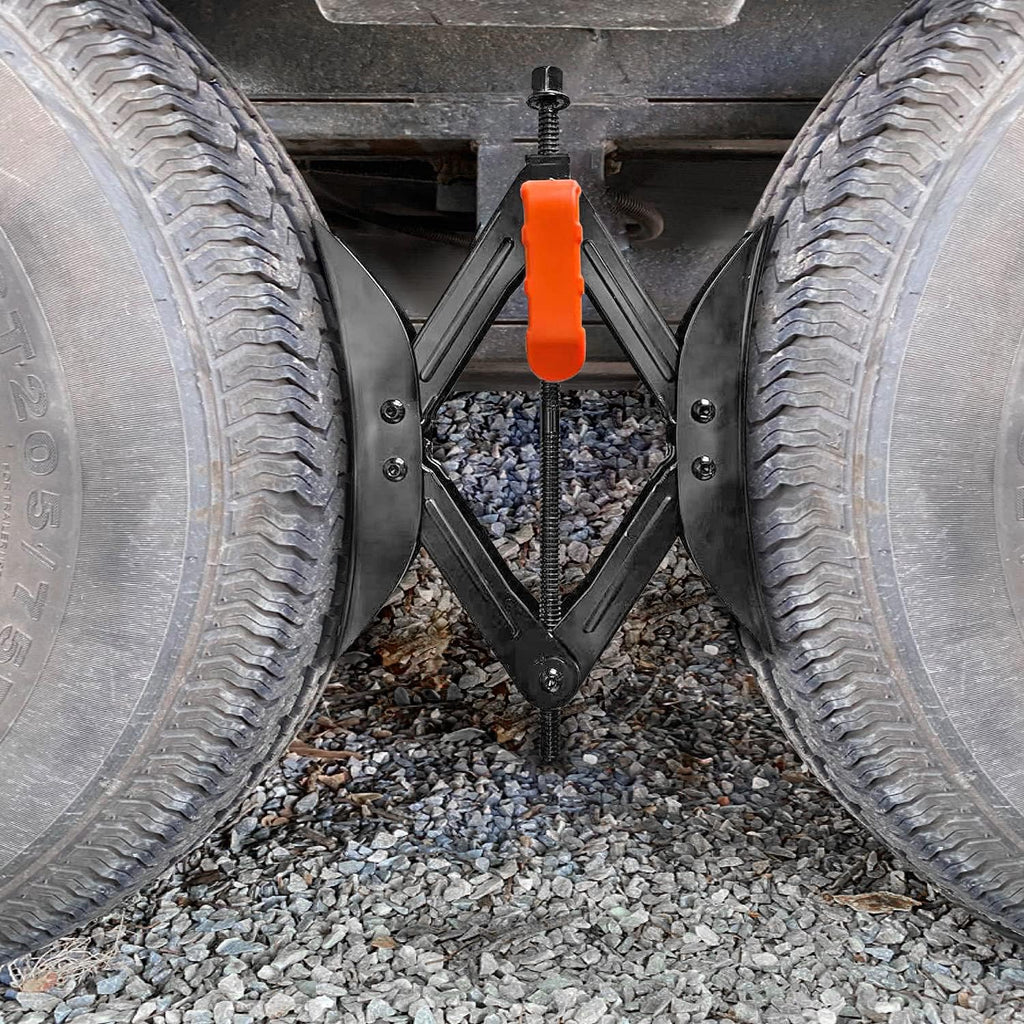 Camper Wheel Stabilizer X Shaped Chocks, Anti-Move Tire Chock Stabilizers Scissor 2 Sets with Accessories Pack of 2 E817