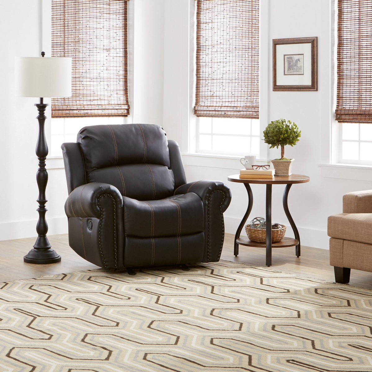 Faux Leather Glider Recliner Club Chair A311