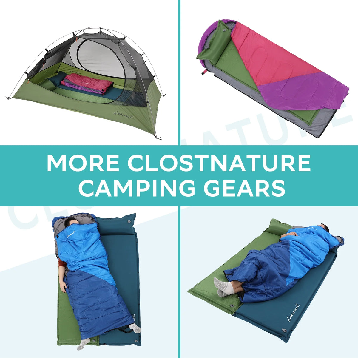 Blue Insulated Foam Self Inflating Sleeping Pad A83890