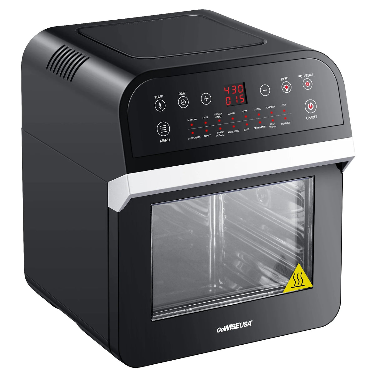 12.7-QT Air Fryer Oven with Accessories & Parchment Paper, Black I354