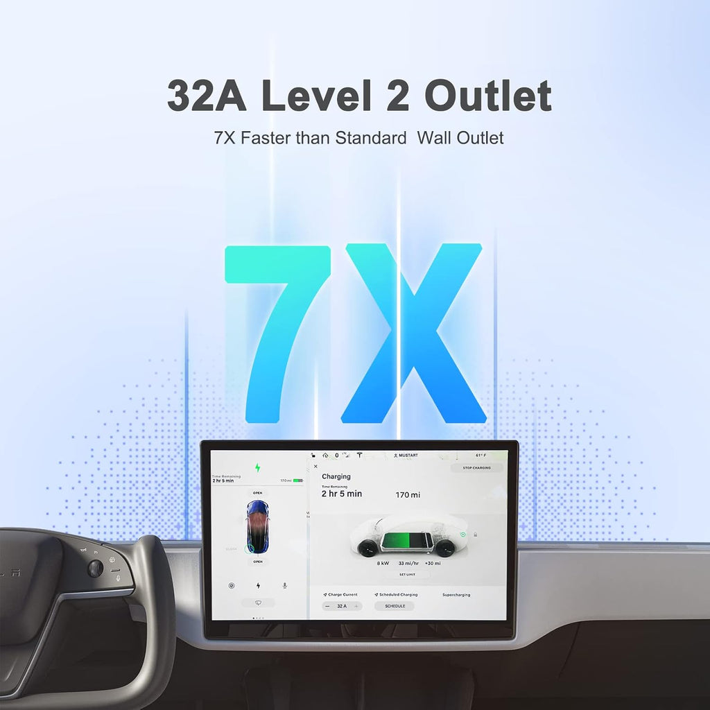 Portable EV Charger with 25ft Cable, 32 Amp Adjustable, NEMA 14-50P I791
