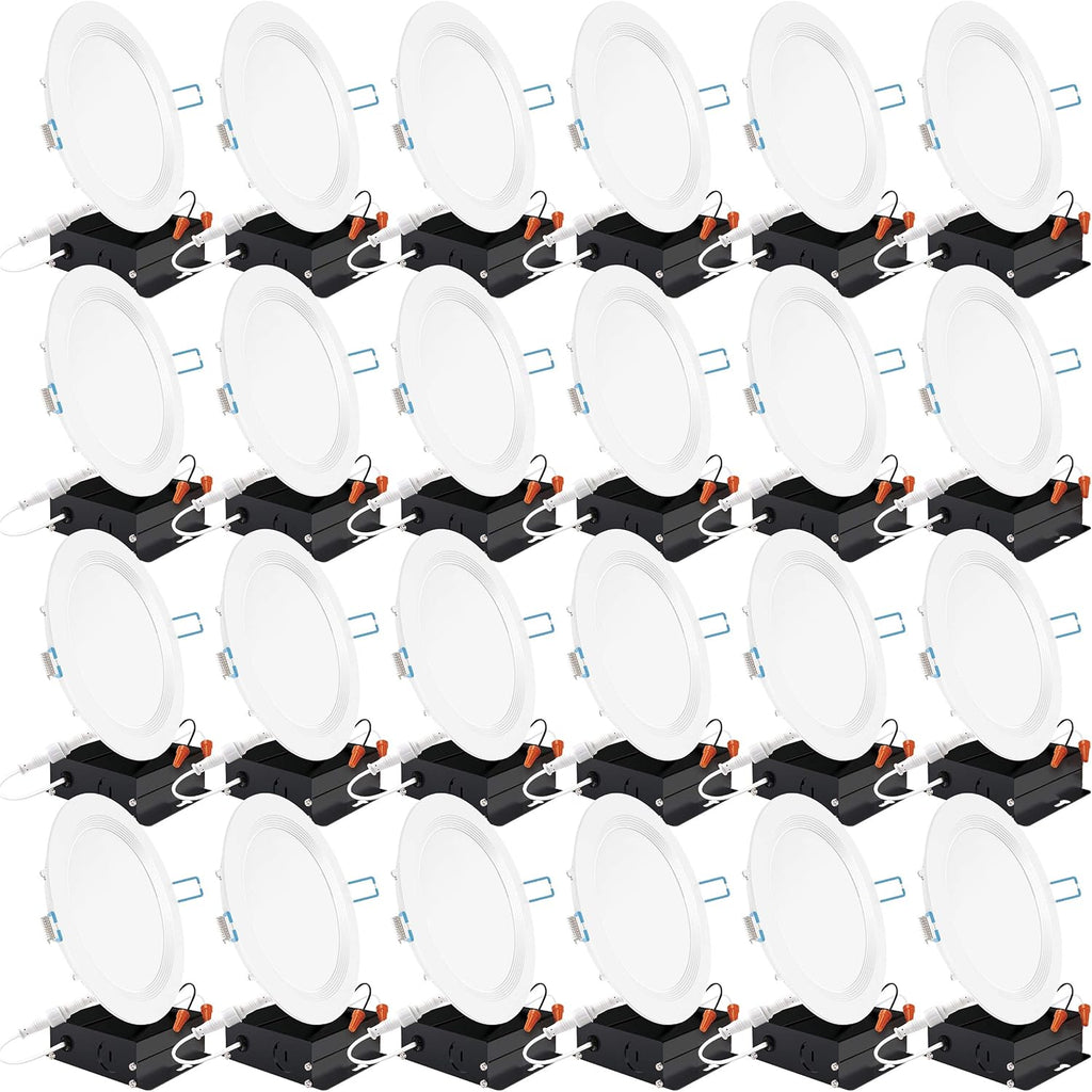 24 Pack 4 Inch Ultra Thin LED Recessed Ceiling Lights, 5000K Daylight, Dimmable 10W, 650 LM, Damp Rated V6591