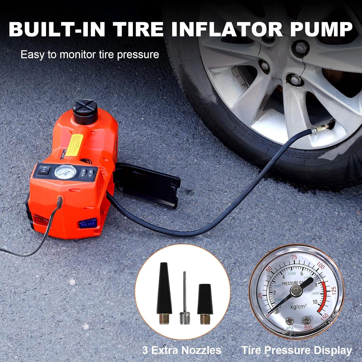 5 Ton Hydraulic Electric Car Jack with LED Light P5321