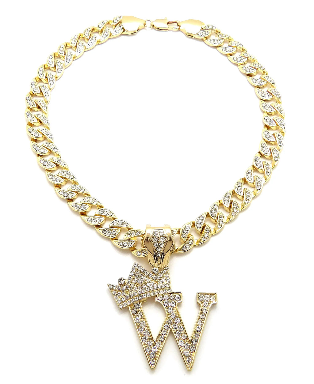 Gold Cuban Chain Necklace with Pendant Y984
