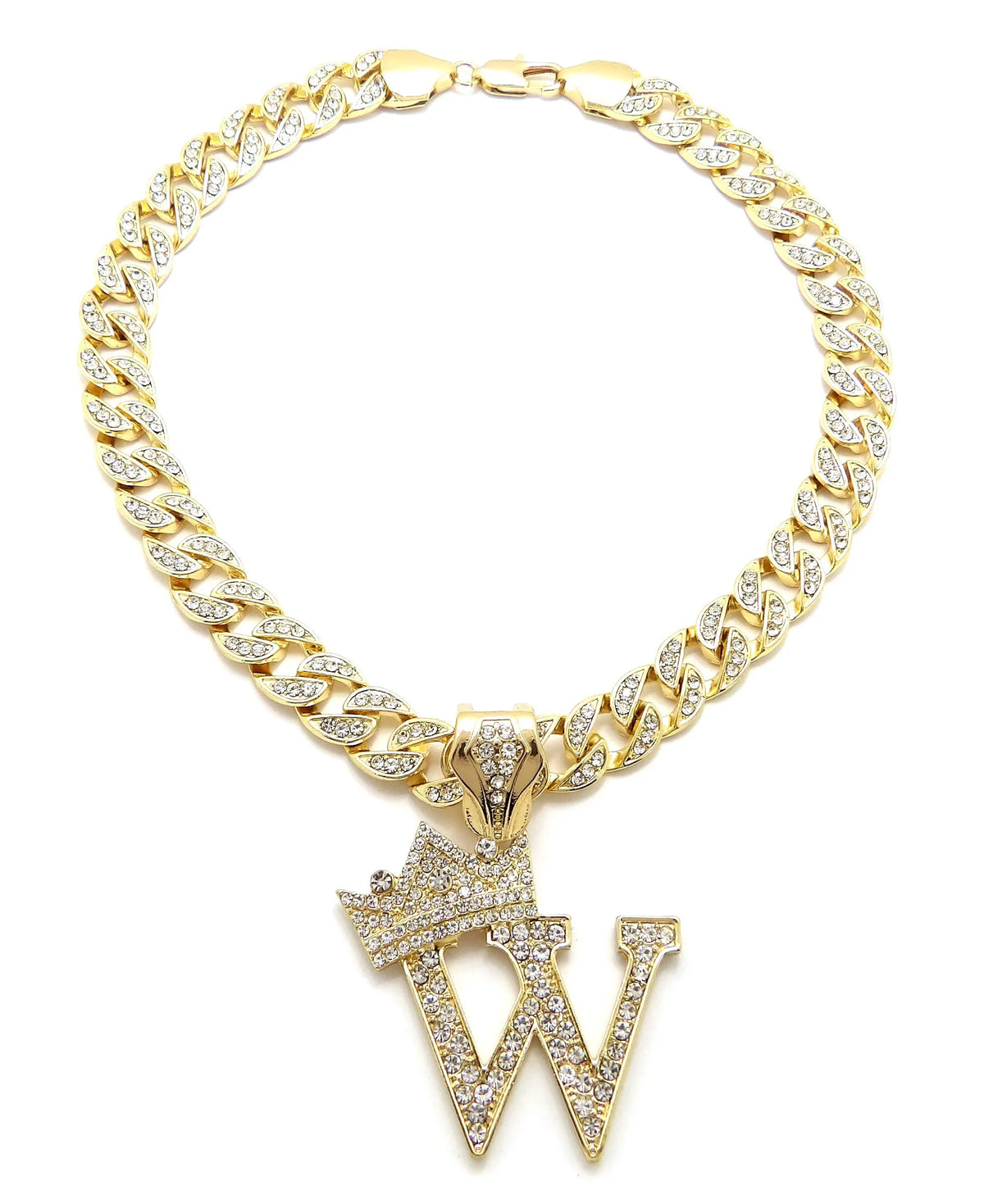 Gold Cuban Chain Necklace with Pendant Y984