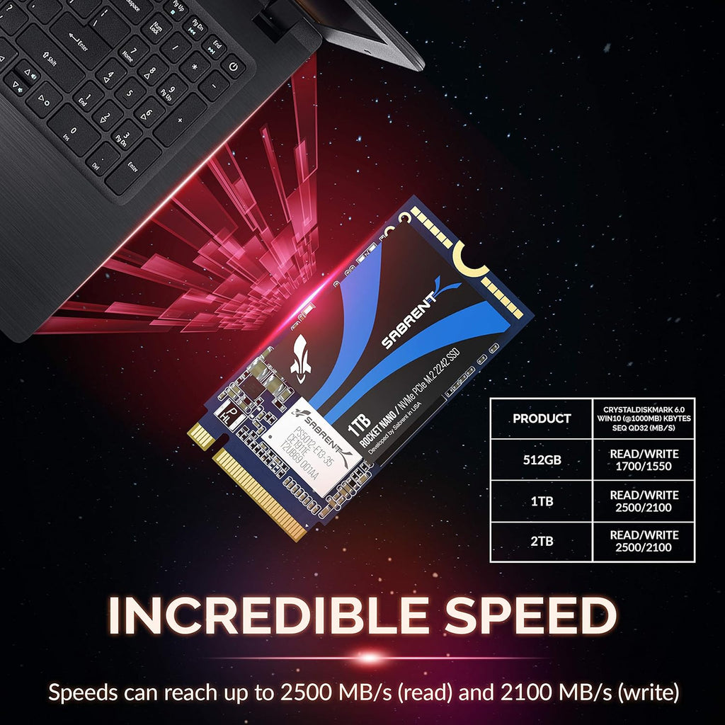 1TB Rocket NVMe PCIe M.2 2242 DRAM-Less Low Power Internal SSD V376070