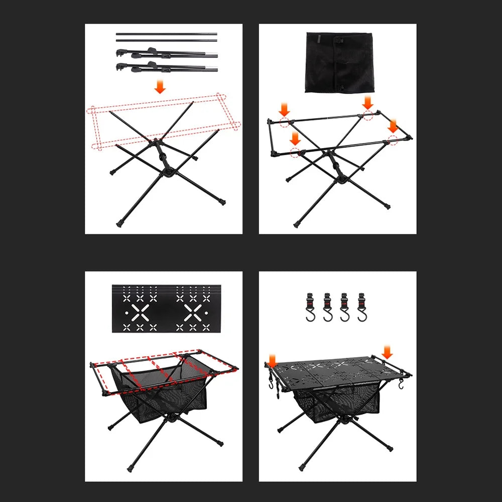 Foldable Aluminum Alloy Camping Table with Storage Bag M845