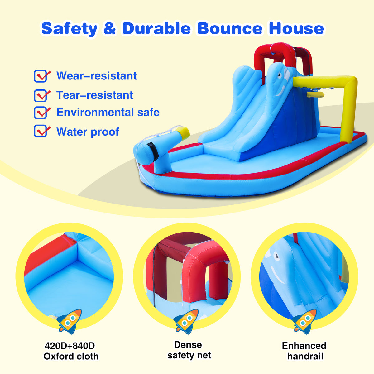 Kids Inflatable Water Slide Bouncer Castle with Splash Pool U334
