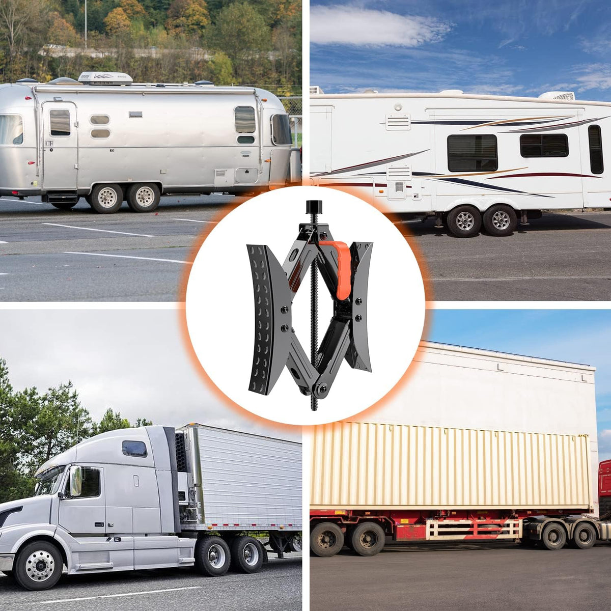 Camper Wheel Stabilizer X Shaped Chocks, Anti-Move Tire Chock Stabilizers Scissor 2 Sets with Accessories Pack of 2 E817