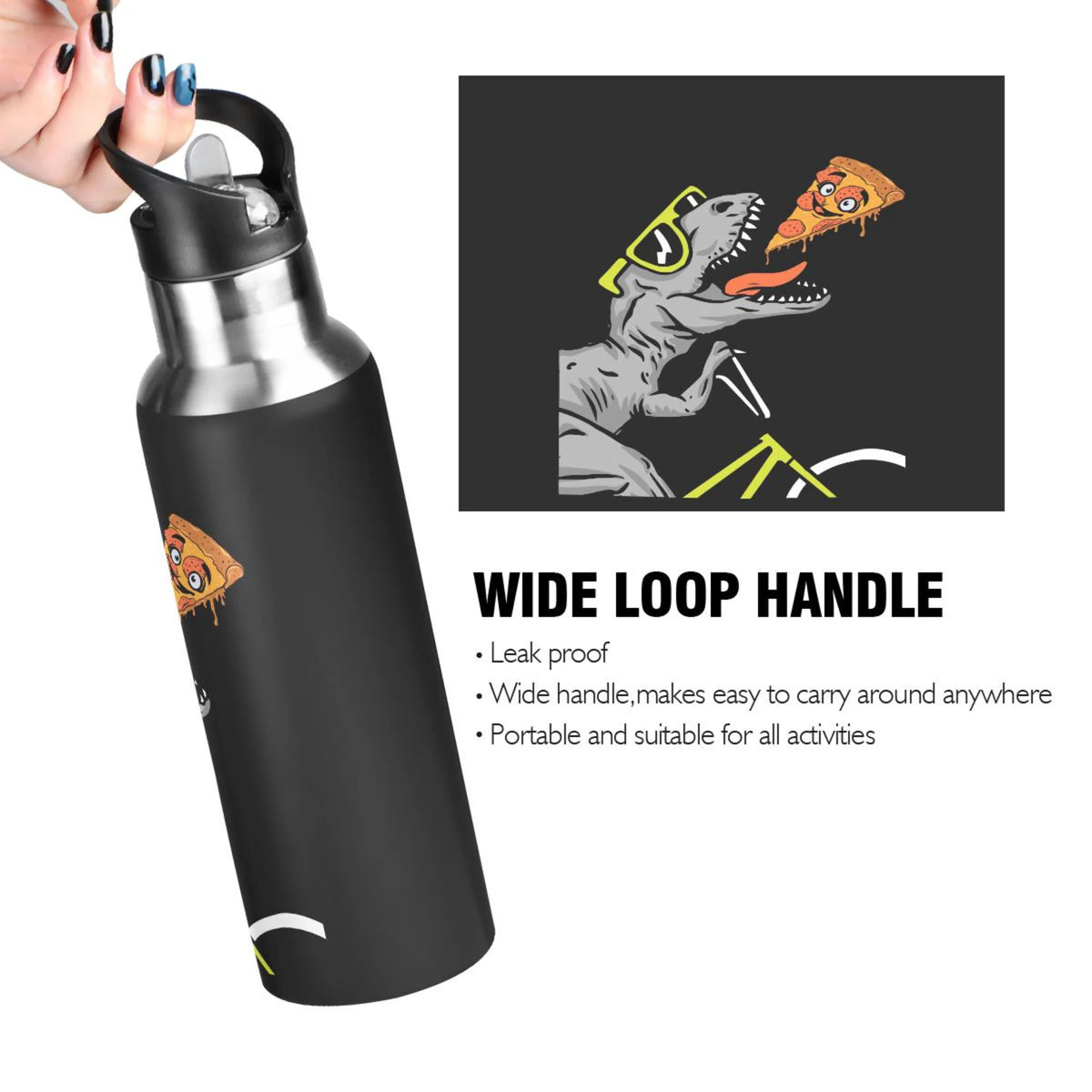 Stainless Steel Insulated Water Bottle with Straw Lid H549