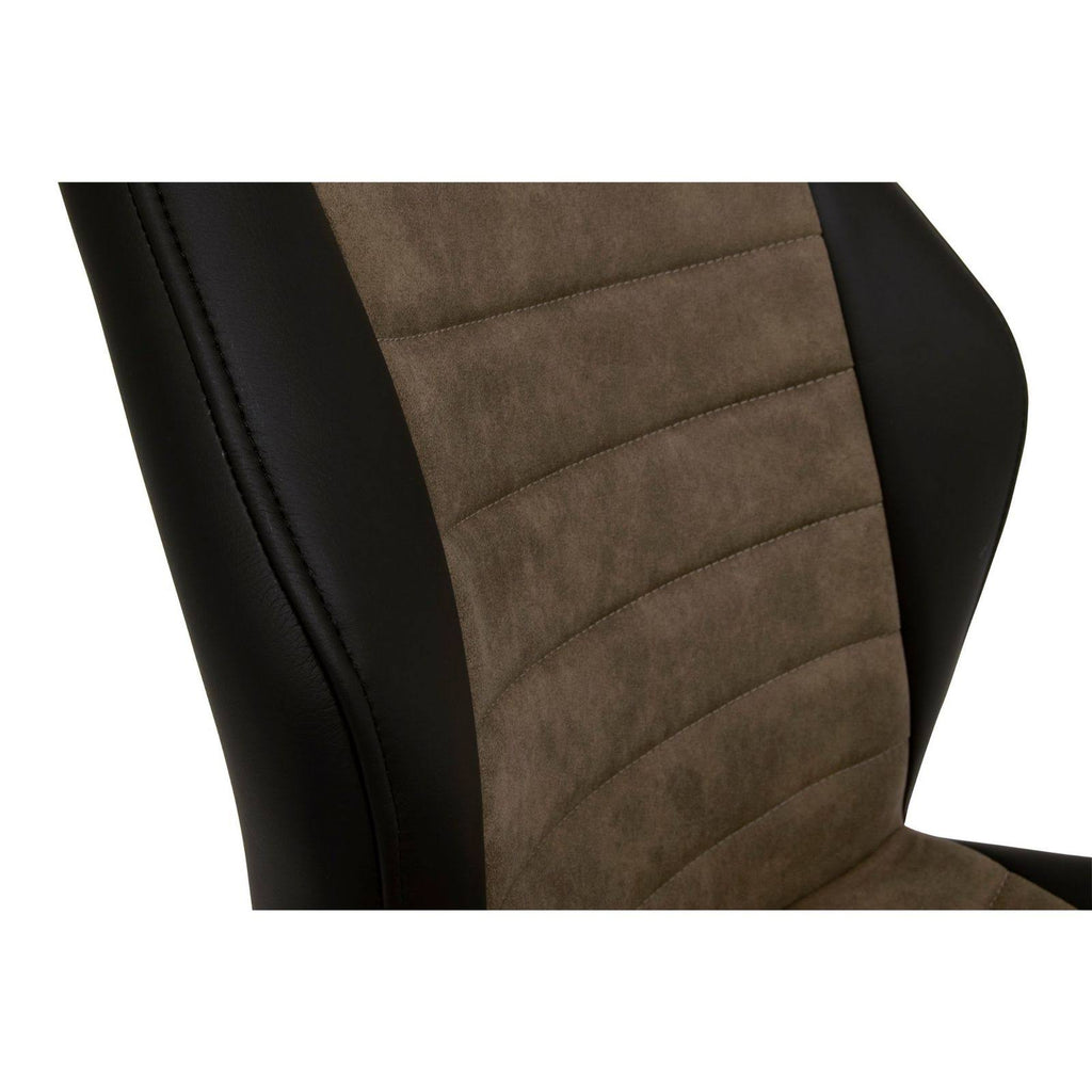 Black Brown Swivel Accent Chair with Metal Base L579497