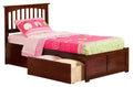 Antique Walnut Twin XL Bed Foot Board with 2 Drawers L1725