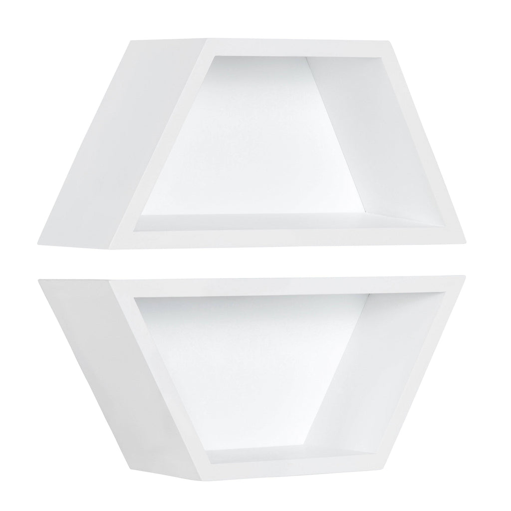 White Wall Shelf Set of 2 D786202