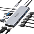 14 in 1 USB C Docking Station Dual HDMI 4K VGA Ethernet 100W PD SD TF 3.5mm Audio P15138