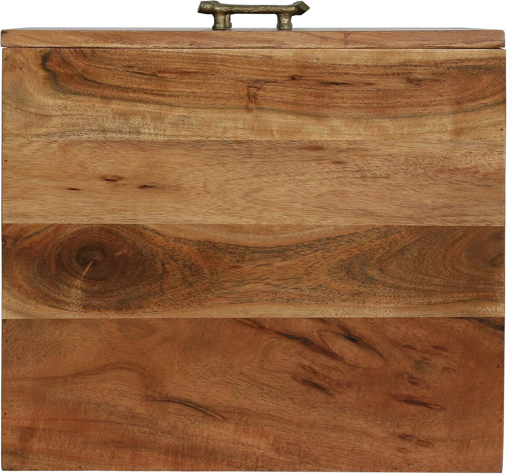 Dark Natural Acacia Wood 3 Drawer Nightstand Z76052