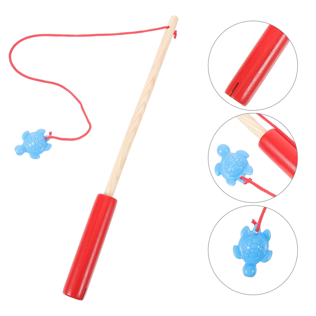 6 Pcs Wooden Magnetic Fishing Rod Puzzle Toy N804
