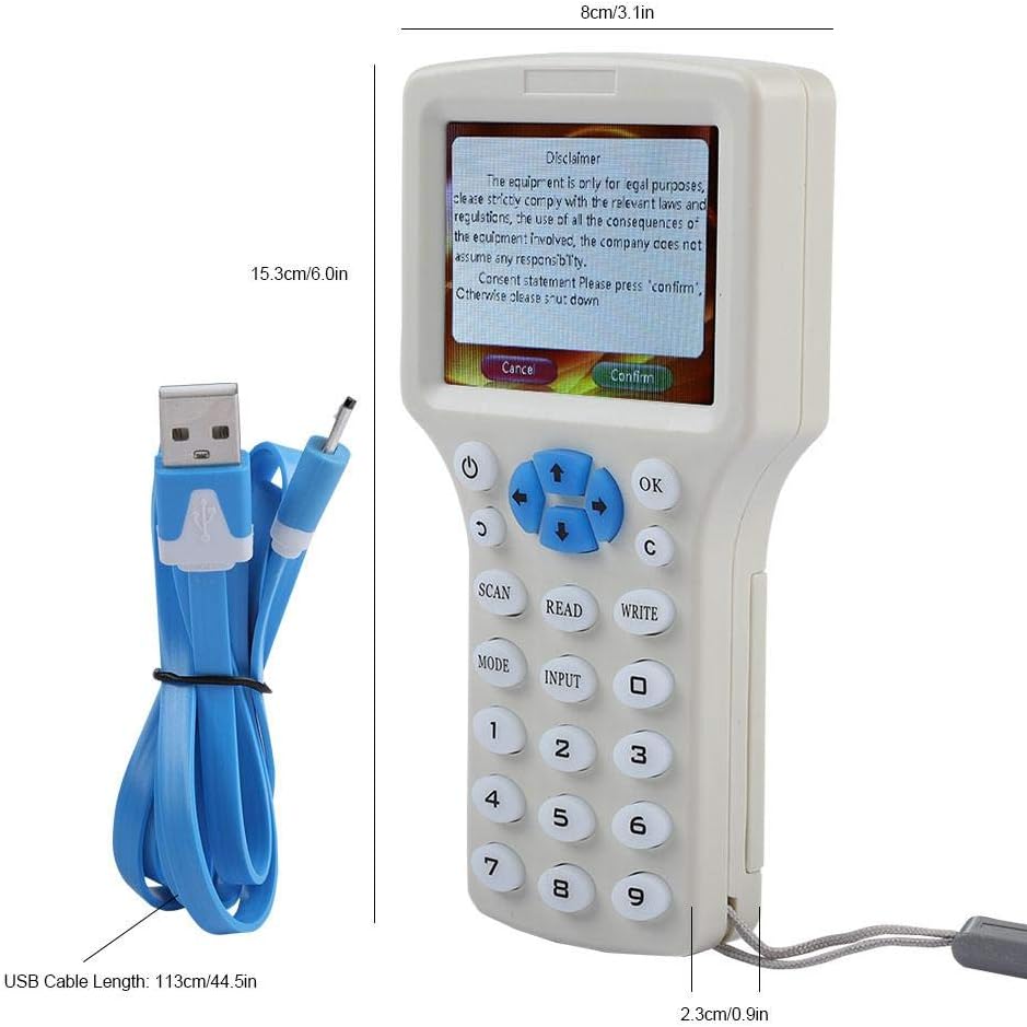 9 Frequency Handheld RFID Copier ID IC Reader Writer Duplicator Multifunctional Copy Encrypted NFC Smart Card with HD 3.2 Inch Full Color Screen S13874