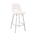 White/Steel Faux Leather Swivel Counter Stool C664