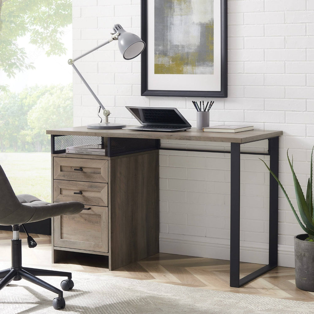 Rustic Oak 3-Drawer Writing Desk W18598