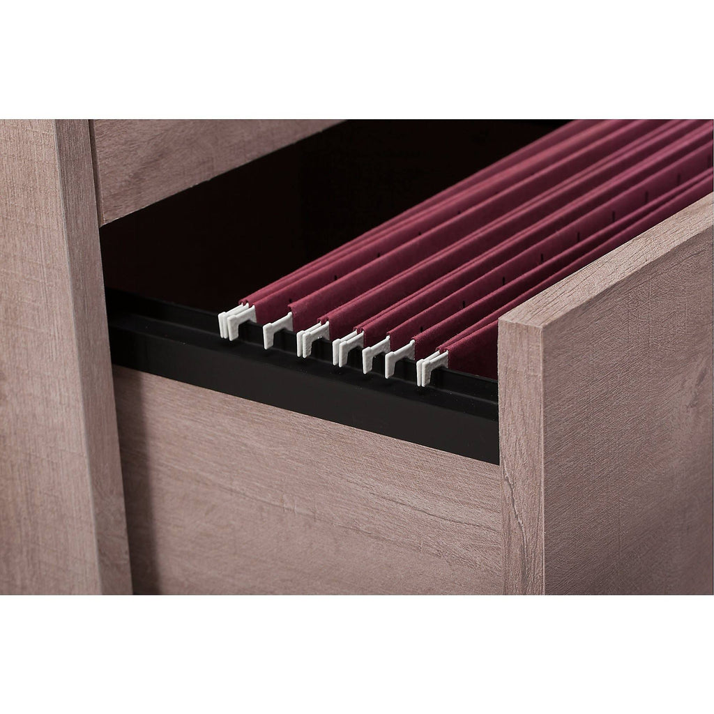 54W Computer Desk with Storage and 2 Drawer Mobile File Cabinet in Washed Gray J70024