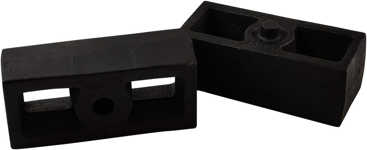 2 Rear Suspension Lift Solid Cast Iron Blocks with Extra Long 10 Square Leaf Spring Axle U Bolts D20806