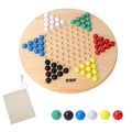 11.5" Wooden Chinese Checker Board Game with 66 Wood Marbles R67652